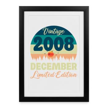 Anniversaire Décembre 2008 Cadeau D'anniversaire  - Affiche encadrée (27 × 37 cm) - noir - Devant