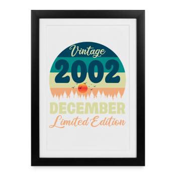 Anniversaire Décembre 2002 Cadeau D'anniversaire  - Affiche encadrée (27 × 37 cm) - noir - Devant