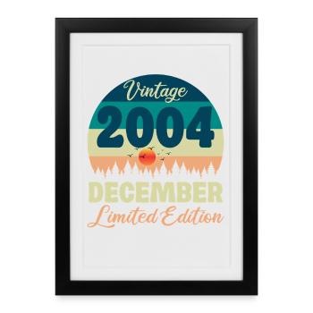 Anniversaire Décembre 2004 Cadeau D'anniversaire  - Affiche encadrée (27 × 37 cm) - noir - Devant