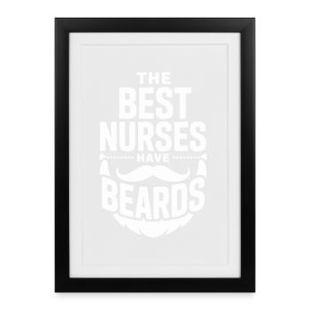 Nurses with beards - Framed poster (27 × 37 cm) - black - Front