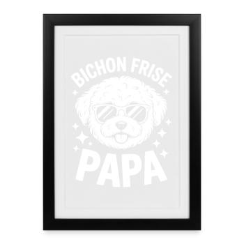 Expressions du Bichon Frisé Drôle : Don Bichon Frisé - Affiche encadrée (27 × 37 cm) - noir - Devant