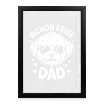 Expressions du Bichon Frisé Drôle : Don Bichon Frisé - Affiche encadrée (27 × 37 cm) - noir - Devant