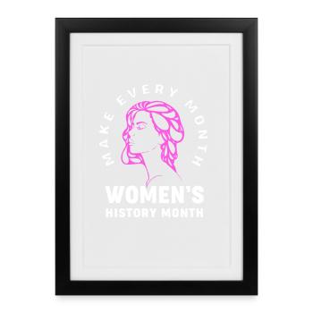 Féminisme Féministe Féministe Journée des Femmes - Affiche encadrée (27 × 37 cm) - noir - Devant