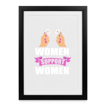 Féminisme Féministe Féministe de la Journée des Femmes - Affiche encadrée (27 × 37 cm) - noir - Devant