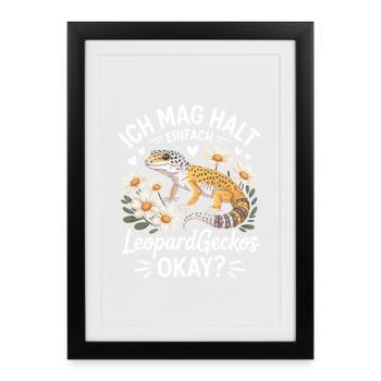 Les LeopardGeckos aiment juste correctement - Affiche encadrée (27 × 37 cm) - noir - Devant