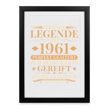 65th birthday Perfectly aged since 1961 - Framed poster (27 × 37 cm) - black - Front