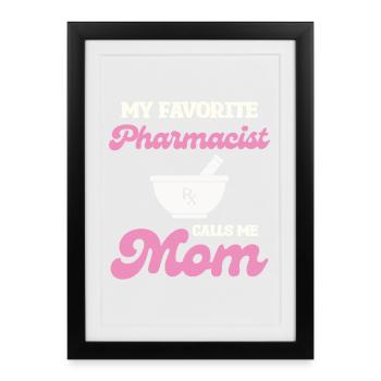 Maman pharmacienne préférée - Affiche encadrée (27 × 37 cm) - noir - Devant