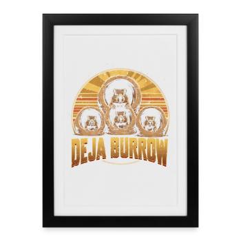 Marmotte du Jour sans Marmotte Deja Burrow - Affiche encadrée (27 × 37 cm) - noir - Devant
