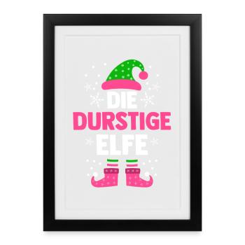 Noël L’Elfe assoiffé - Affiche encadrée (27 × 37 cm) - noir - Devant