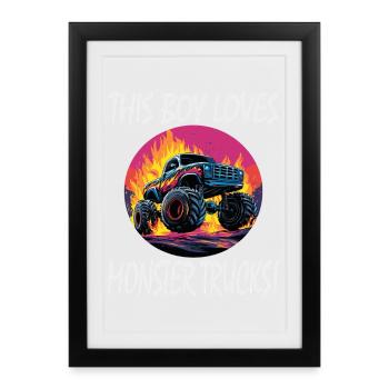 Monster Truck Flame Show - Framed poster (27 × 37 cm) - black - Front