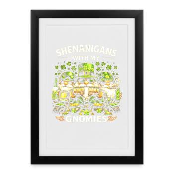Des bêtises avec mes gnomes - Affiche encadrée (27 × 37 cm) - noir - Devant