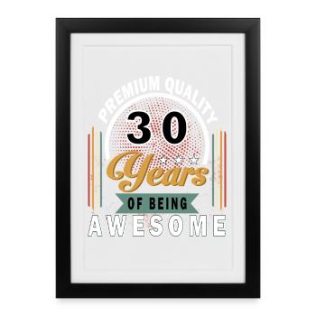 30 Years Awesome Anniversary - Framed poster (27 × 37 cm) - black - Front