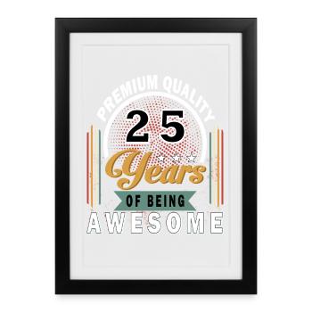 25 Years Great Anniversary Badge - Framed poster (27 × 37 cm) - black - Front