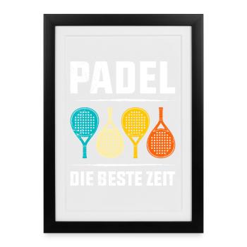 Joueur de padel PADEL LE MEILLEUR MOMENT Fun - Affiche encadrée (27 × 37 cm) - noir - Devant
