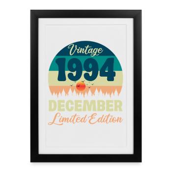 Anniversaire Décembre 1994 Cadeau D'anniversaire  - Affiche encadrée (27 × 37 cm) - noir - Devant