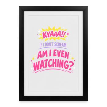 Une fangirl d’anime crie la réaction de l’anime - Affiche encadrée (27 × 37 cm) - noir - Devant