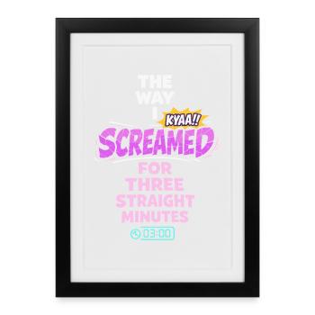 Une fangirl d’anime crie la réaction de l’anime - Affiche encadrée (27 × 37 cm) - noir - Devant
