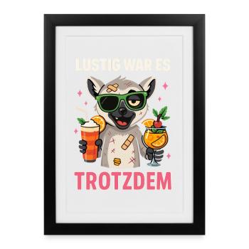 It was still funny, cat lemur party - Framed poster (27 × 37 cm) - black - Front
