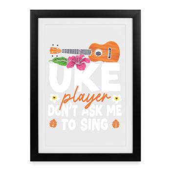Hawaiian Ukulele Uke Uke Player - Framed poster (27 × 37 cm) - black - Front