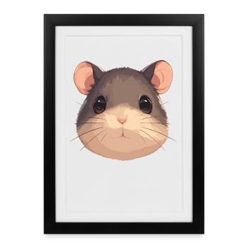 Rat Rat - Affiche encadrée (27 × 37 cm) - noir - Devant