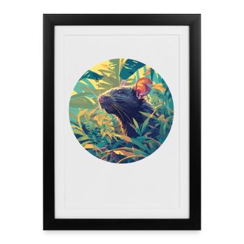Rat Rat - Affiche encadrée (27 × 37 cm) - noir - Devant