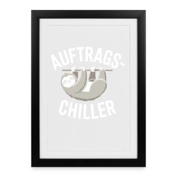 Order Chiller Order Chiller Office Sloth - Framed poster (27 × 37 cm) - black - Front