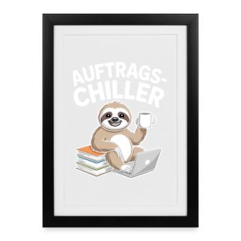 Order Chiller Order Chiller Office Sloth - Framed poster (27 × 37 cm) - black - Front