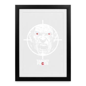 Egoshooter Target Focus Shooter Zombie Gaming Game - Framed poster (27 × 37 cm) - black - Front