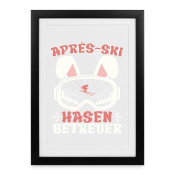Après-ski RABBIT SUPERVISOR Fun - Framed poster (27 × 37 cm) - black - Front
