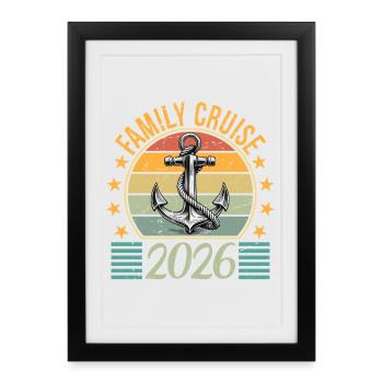 Family Cruise 2026 Summer Vacation - Gerahmtes Poster (27 × 37 cm) - Schwarz - Vorne