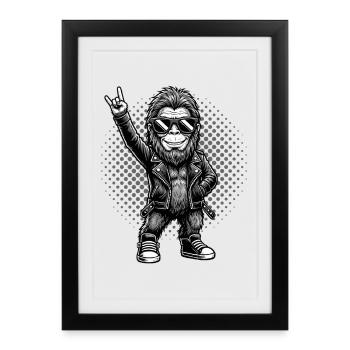 Rock, Rocker, Musique rock, Heavy metal, Rock Hand - Affiche encadrée (27 × 37 cm) - noir - Devant
