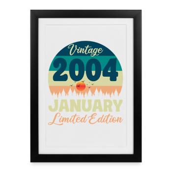 Birthday January 2004 Gift Vintage Limited - Framed poster (27 × 37 cm) - black - Front