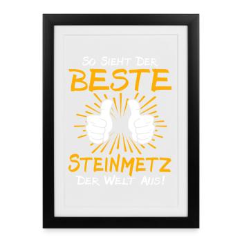 Idée de cadeau tailleur de pierre - Affiche encadrée (27 × 37 cm) - noir - Devant