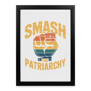 Smash the Patriarchy - Feminism Logo T-Shirt - Framed poster (27 × 37 cm) - black - Front