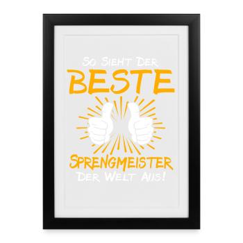 Idée de cadeau maître pour la démolition - Affiche encadrée (27 × 37 cm) - noir - Devant