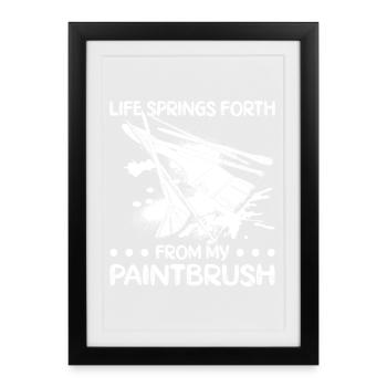 Funny Art Painter Life Springs Forth Drawing - Gerahmtes Poster (27 × 37 cm) - Schwarz - Vorne