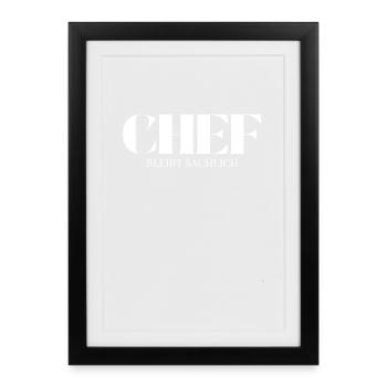 Le patron reste objectif - Affiche encadrée (27 × 37 cm) - noir - Devant