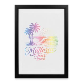 Voyage de Majorque 2026 Coloré - Affiche encadrée (27 × 37 cm) - noir - Devant