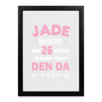 Mariage de Jade 26e anniversaire de mariage Épouse - Affiche encadrée (27 × 37 cm) - noir - Devant
