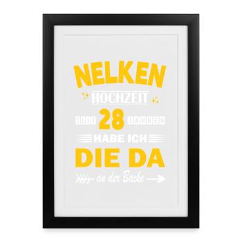 Carnation Wedding 28th Wedding Anniversary Husband - Framed poster (27 × 37 cm) - black - Front