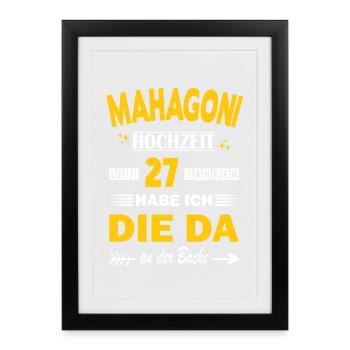Mahogany Wedding 27th Wedding Anniversary Husband - Framed poster (27 × 37 cm) - black - Front