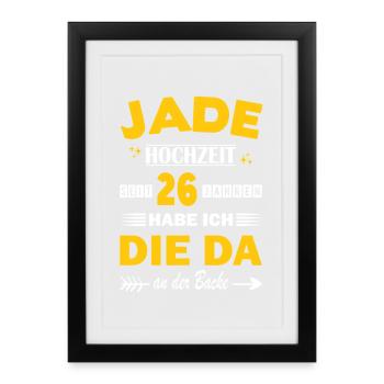 Mariage Jade 26e anniversaire de mariage mari - Affiche encadrée (27 × 37 cm) - noir - Devant