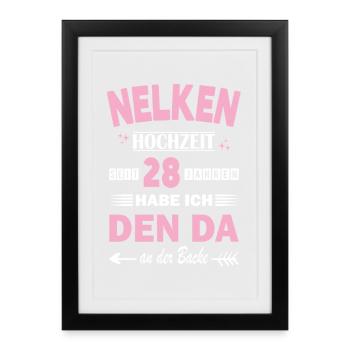 Carnation Wedding 28th Wedding Anniversary Wife - Framed poster (27 × 37 cm) - black - Front