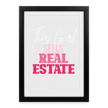 This woman sells real estate - Framed poster (27 × 37 cm) - black - Front