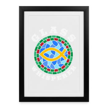 Art du vitrail Artiste du vitrail - Affiche encadrée (27 × 37 cm) - noir - Devant