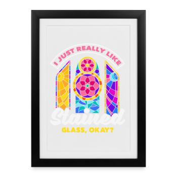 Art du vitrail Artiste du vitrail - Affiche encadrée (27 × 37 cm) - noir - Devant