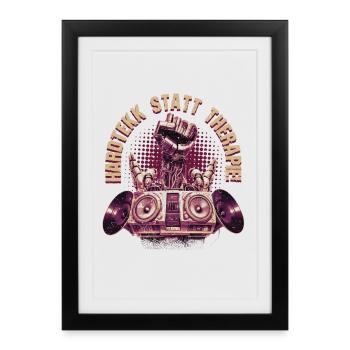 Hardtekk Tekke Allemagne de l’Est - Affiche encadrée (27 × 37 cm) - noir - Devant