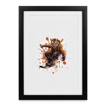 Tiger Snowboard - Affiche encadrée (27 × 37 cm) - noir - Devant