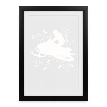 Skidoo Vibrant Snowmobile Adventure - Framed poster (27 × 37 cm) - black - Front