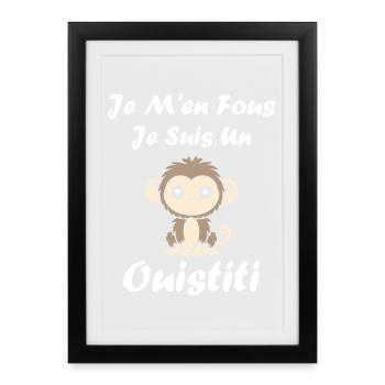 ouistiti - Affiche encadrée (27 × 37 cm) - noir - Devant